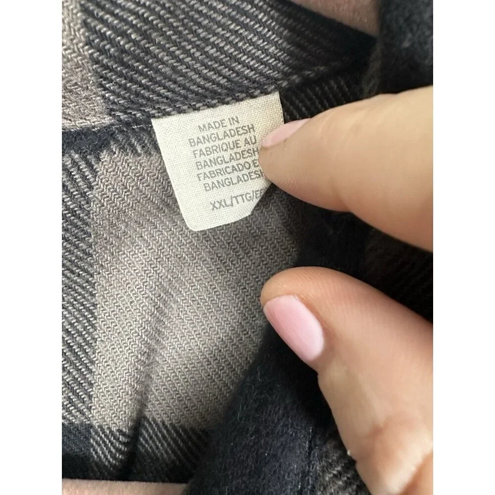 Levi's Classic Worker Shirt Size XXL Flannel Navy Gray Cotton